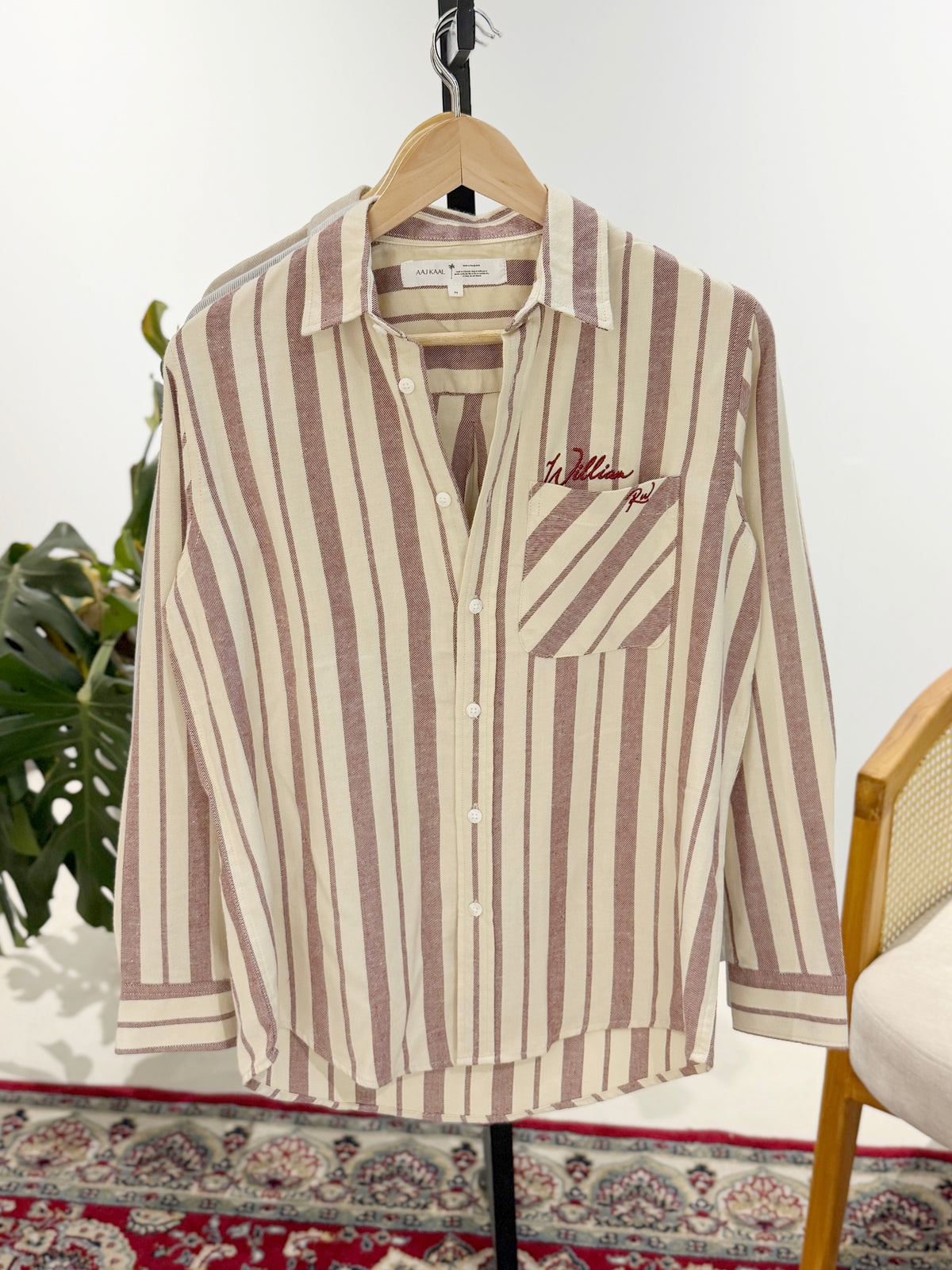 The William RW Shirt  -  Peach Stripe.