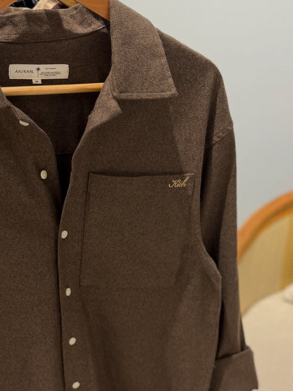 Aajkaal Flannel Shacket  - Earth Brown