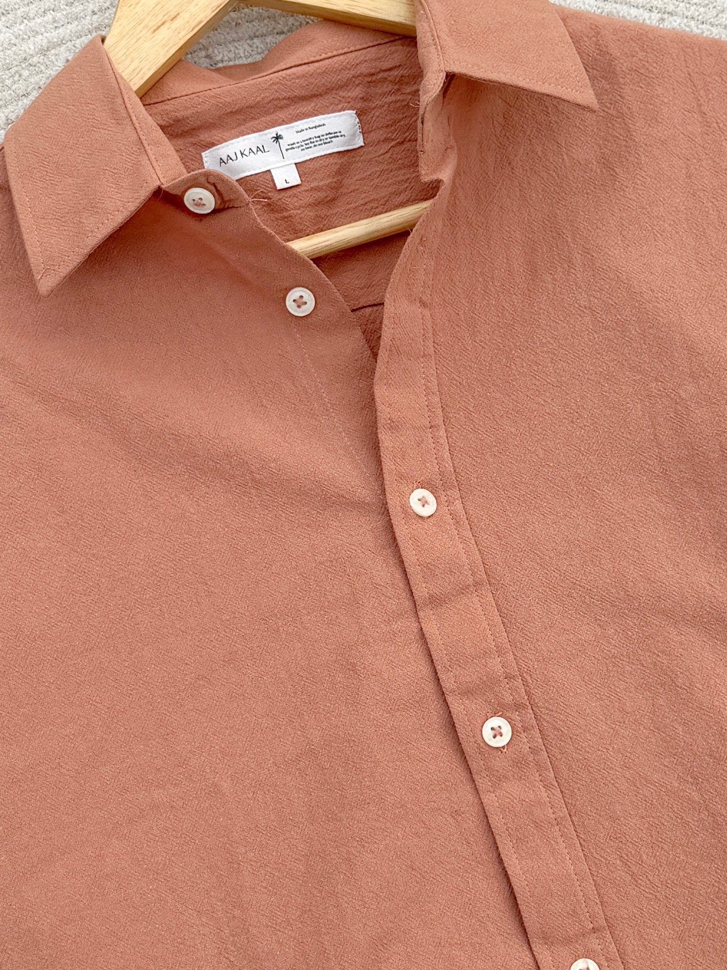 Muted Salmon Gentle Craft Full Sleeve Shirt