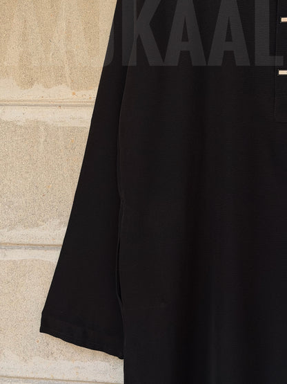 AajKaal Black Minimul Panjabi