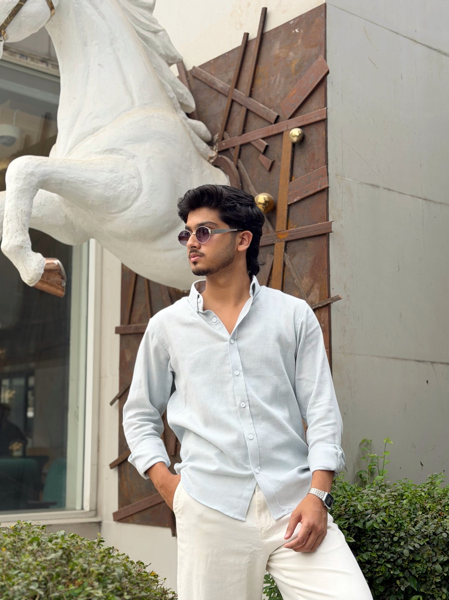 Fancy Baby Blue Full Sleeve Shirt