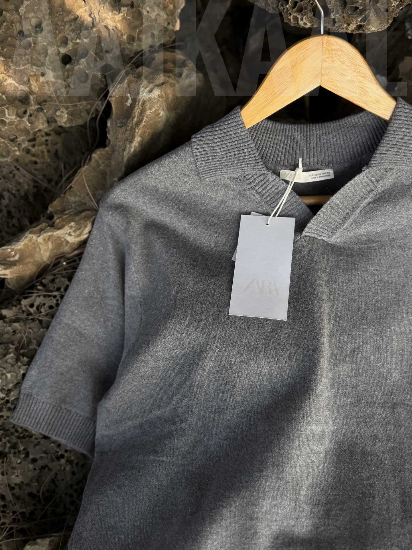 Aajkaal Dark Grey Everyday Knitted Polo