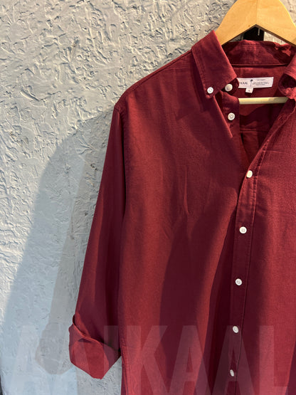 Oxford Maroon Full Sleeve Shirt