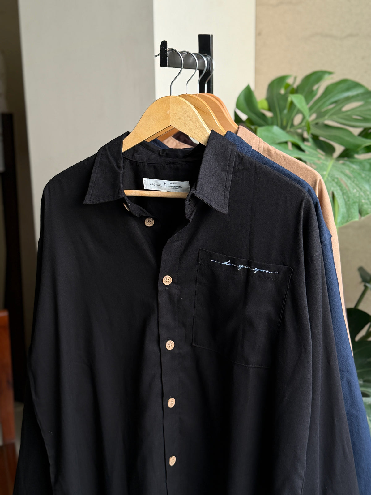 Aajkaal Black Embroidery Boxy Shirt