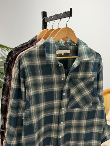 Aajkaal Flannel Shacket  - Urban Green Check.
