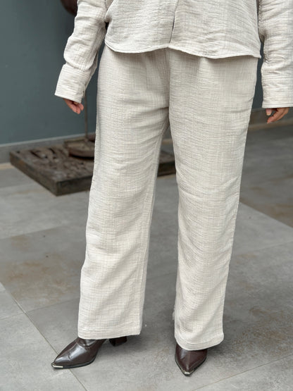 Double Gauze Baggy Pant - Beige