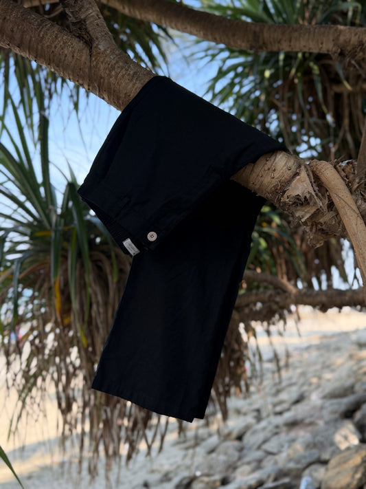 Black Linen Baggy Pant