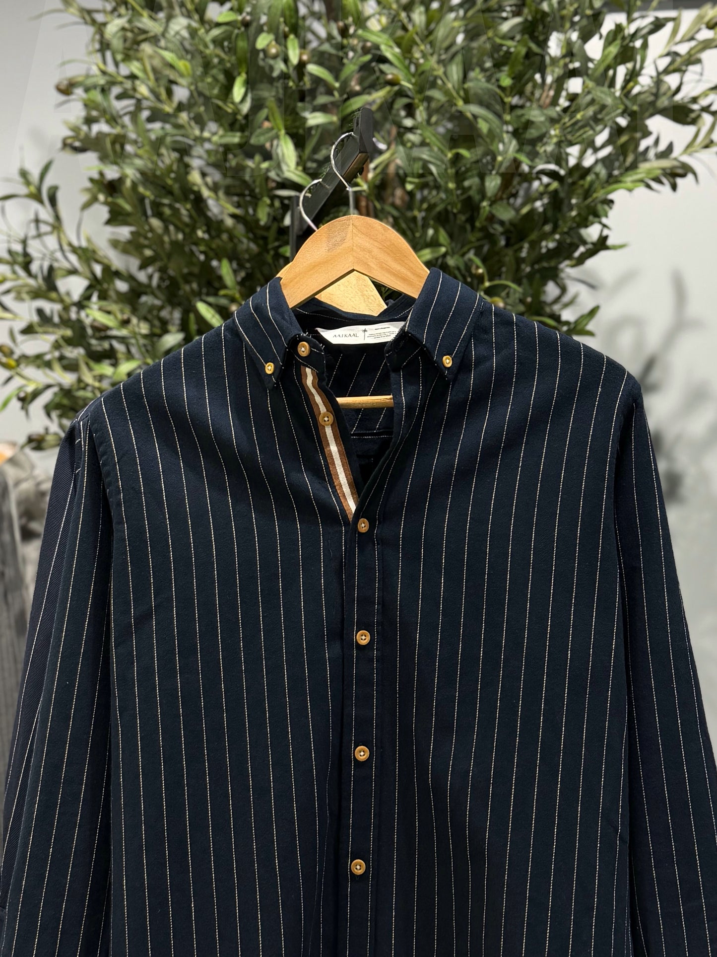 Navy Blue Old Money Full Sleeve Shirt