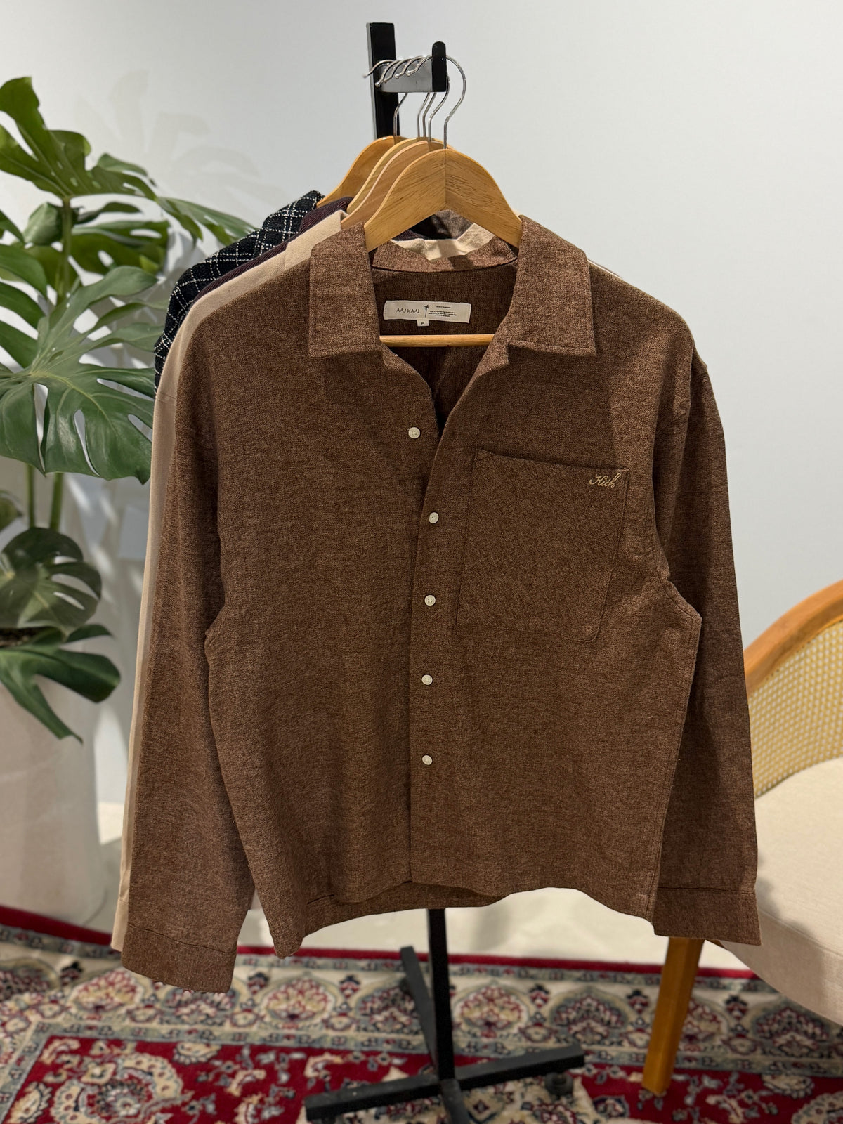 Aajkaal Flannel Shacket  - Espresso Brown