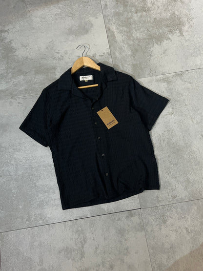 Dark Blue Regular Shoulder Cuban Shirt