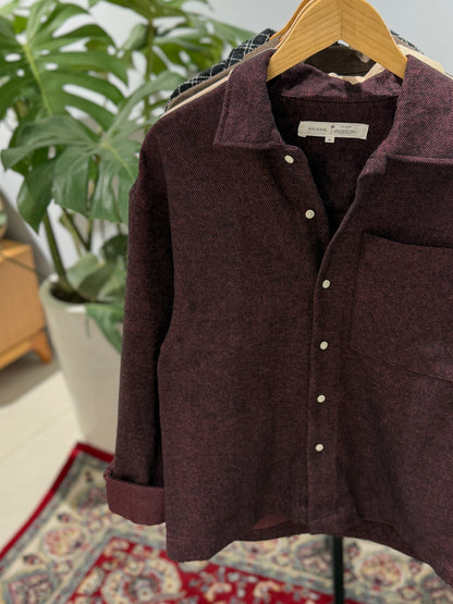 Aajkaal Flannel Shacket  - Wine Burgundy