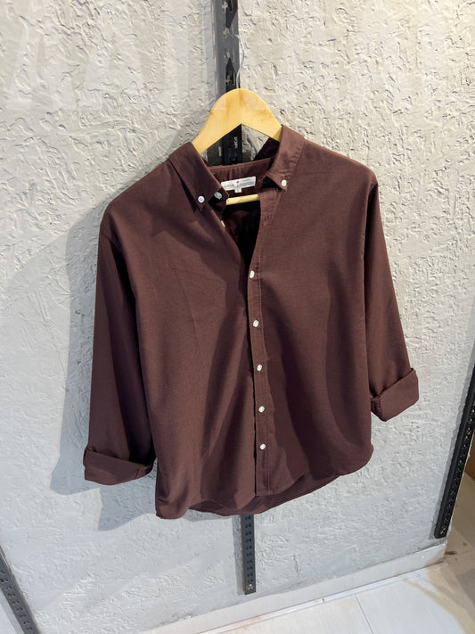 Oxford Coffee Full Sleeve Shirt