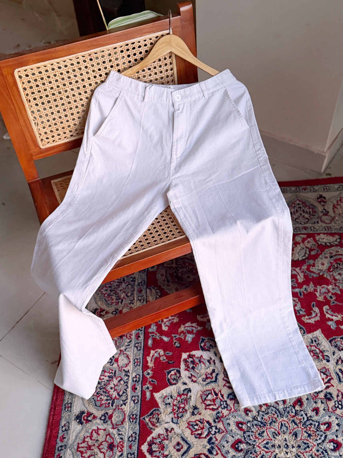 White Linen Baggy Pant