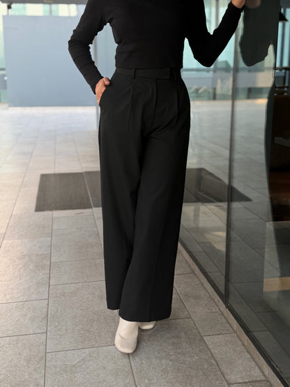 Urban Black High Waist Wide Leg Pant