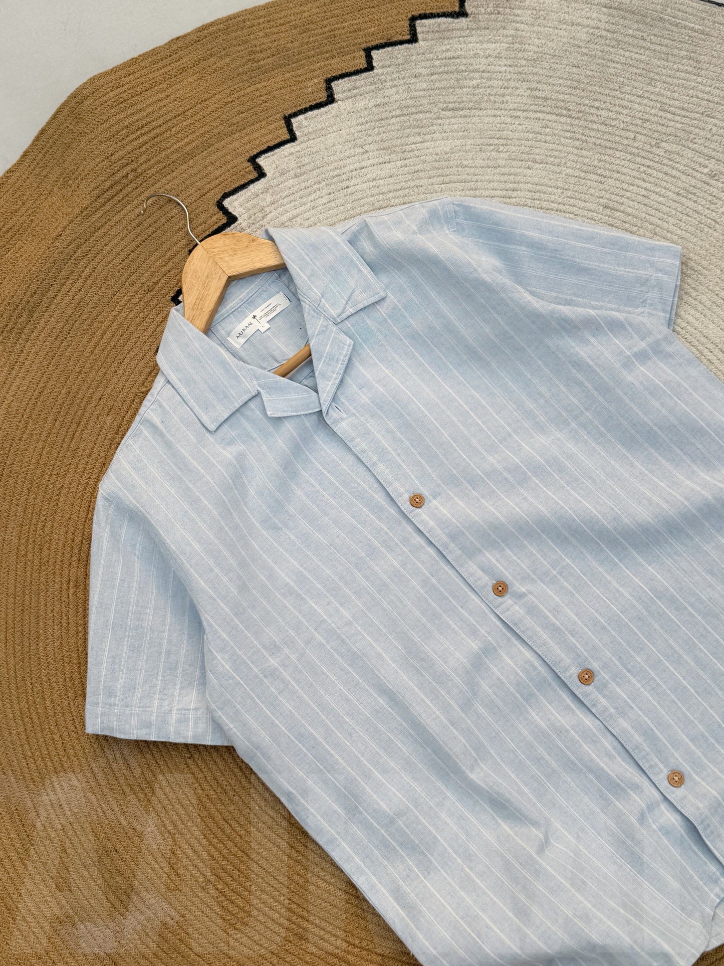 Sky blue Old Money Cuban Shirt