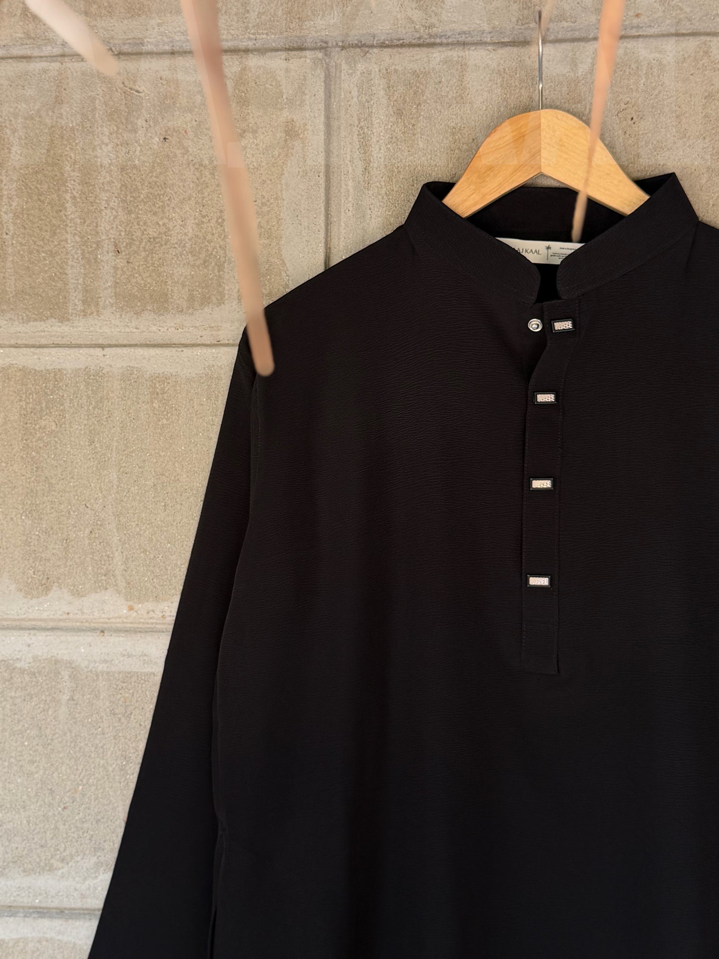 AajKaal Black Minimul Panjabi