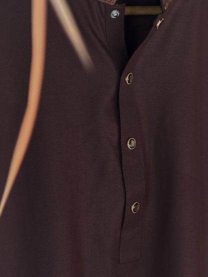 Coffee Elegant Embroidered Panjabi