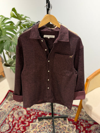 Aajkaal Flannel Shacket  - Wine Burgundy