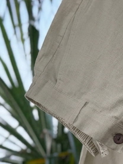 ‪Sand Beige‬ Linen Baggy Pant