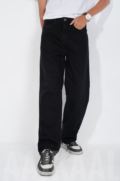 Black Loose Fitted Denim Pant