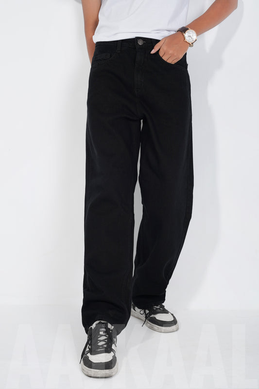 Black Loose Fitted Denim Pant