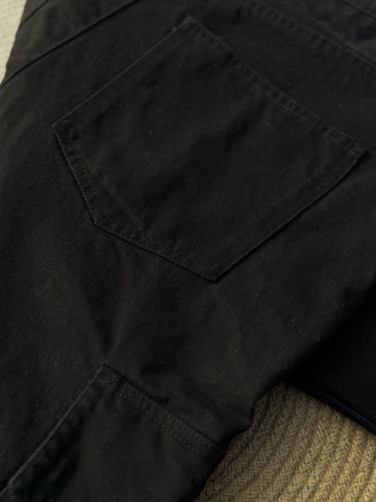 6 Pocket Black Gabardine Cargo Pant