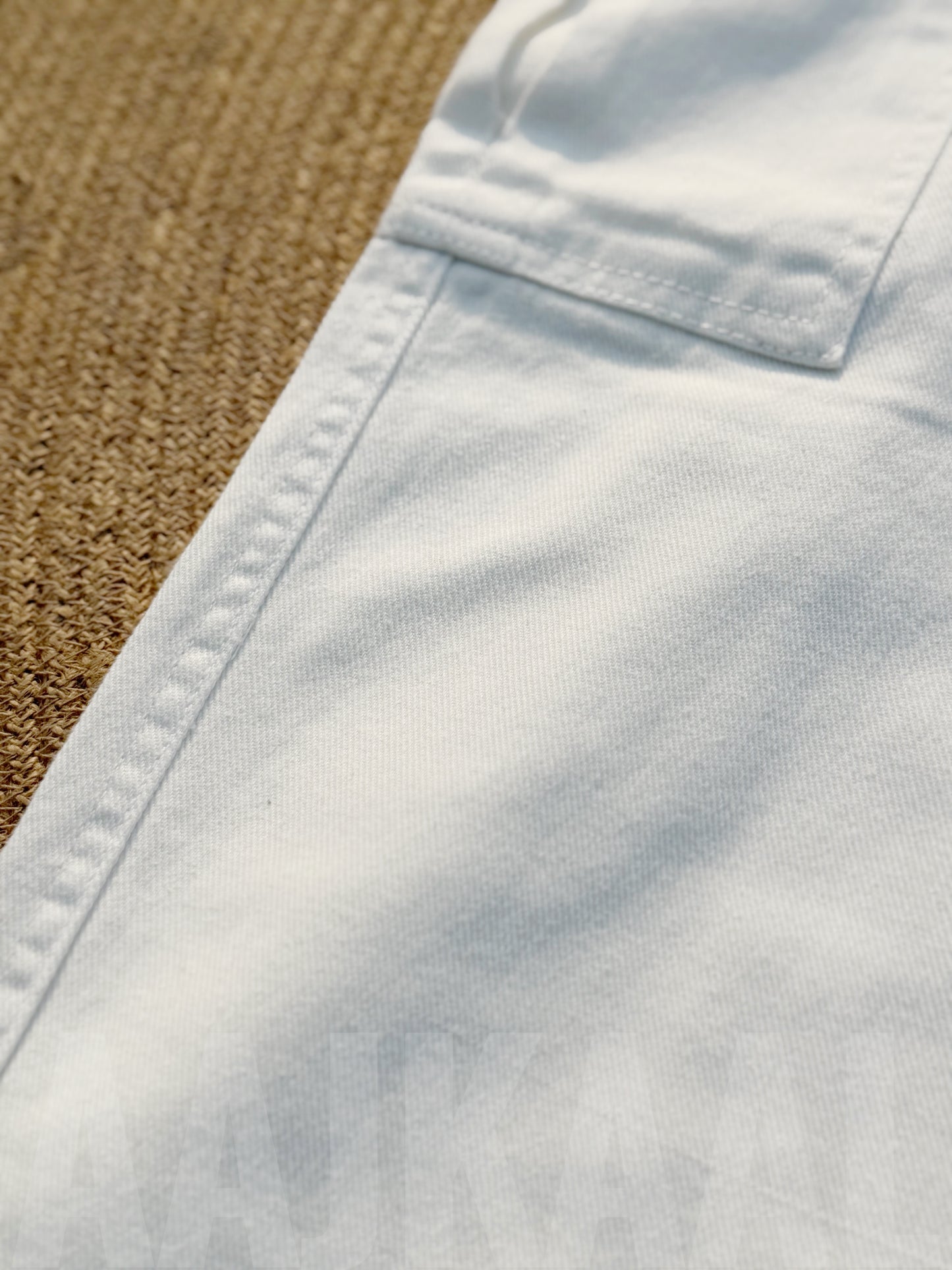 6 Pocket White Gabardine Cargo Pant