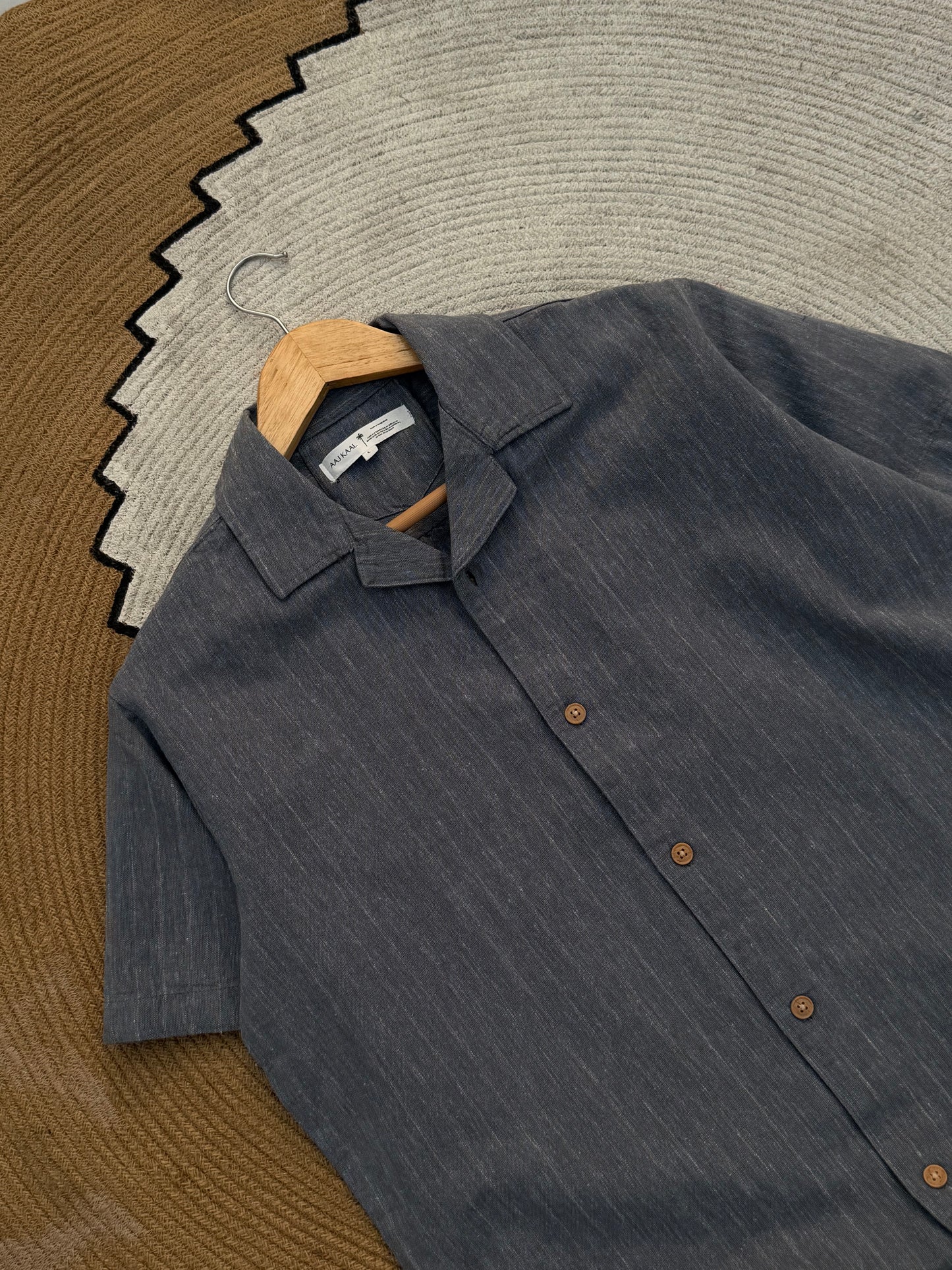 Grey Stripe Old Money Cuban Shirt