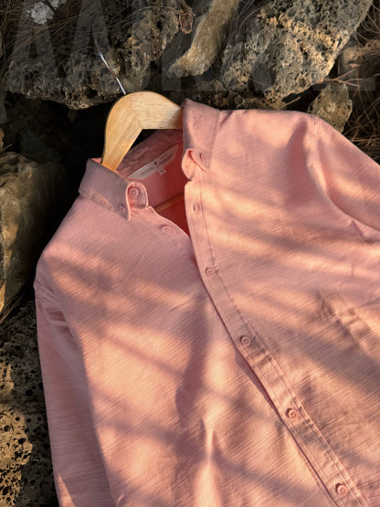 Soft Linen Gentle Pink Full Sleeve Shirt
