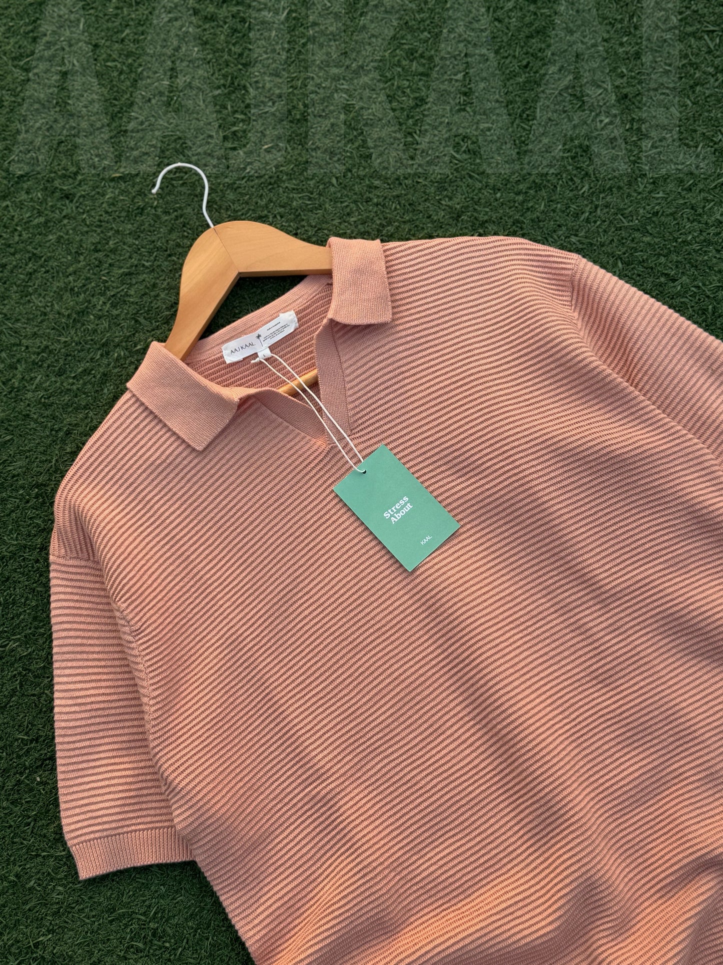 Aajkaal Peach Signature Knitted Polo
