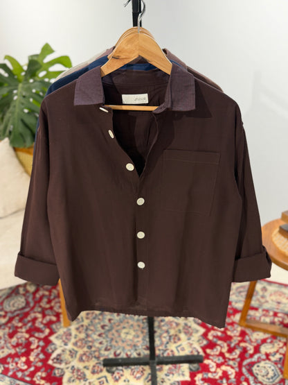 The Drape Shirt  - Coffee