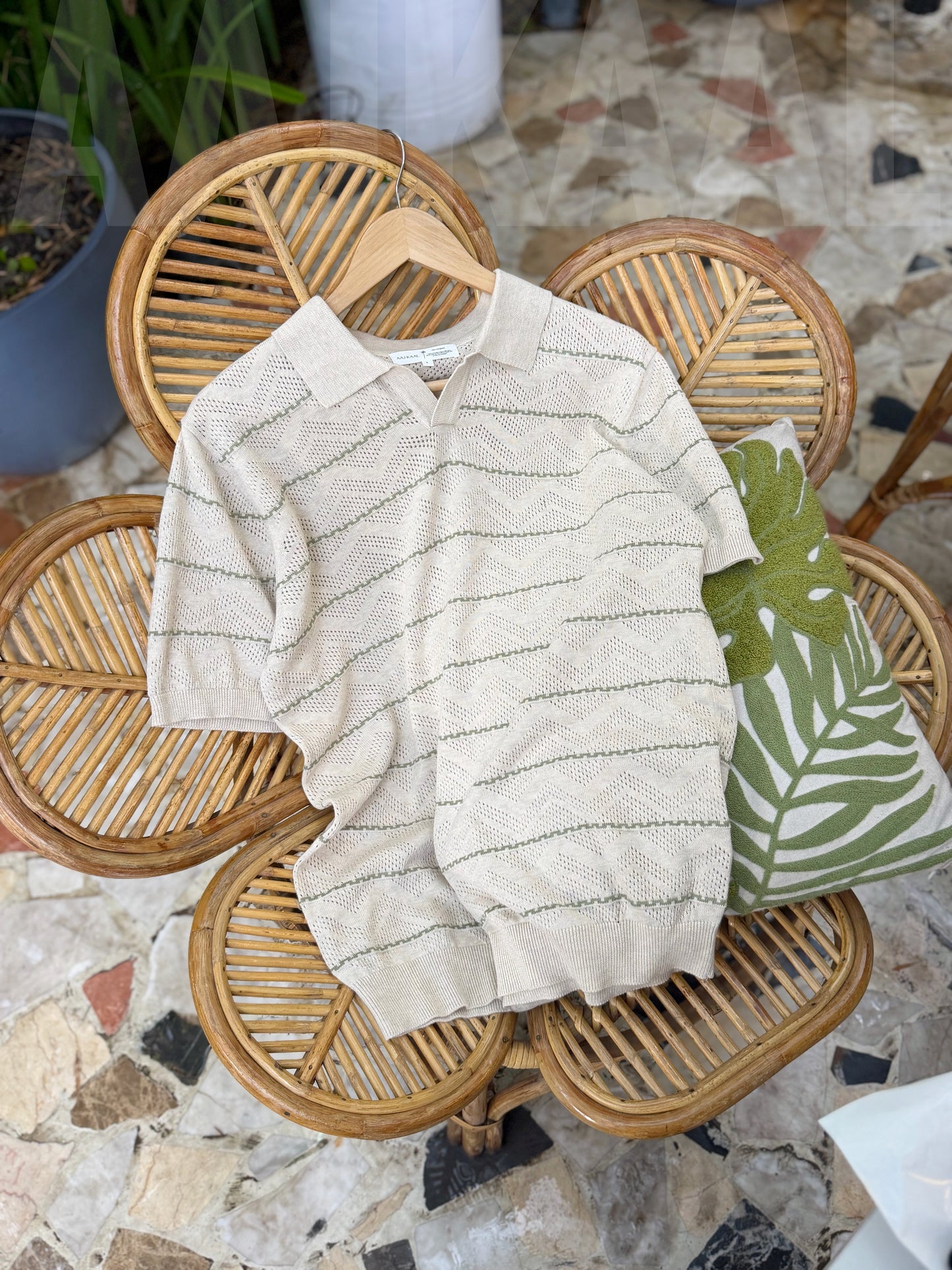 Off-white Zigzag Knitted Polo