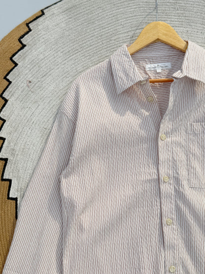 Textured Blush Pink Boxy Full Sleeve Shirt