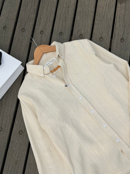 Textured Off-White Full Sleeve Shirt