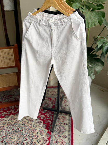 White Linen Baggy Pant