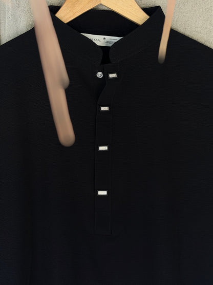 AajKaal Black Minimul Panjabi