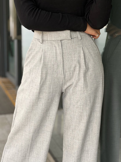 Urban Stone Grey High Waist Wide Leg Pant