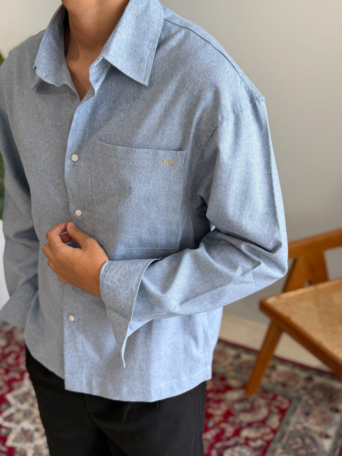 Aajkaal Flannel Shacket  - Frosted Sky Blue
