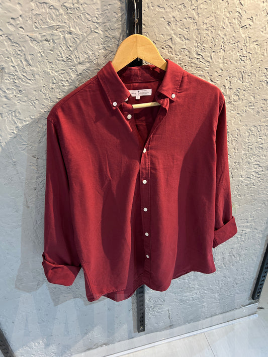 Oxford Maroon Full Sleeve Shirt