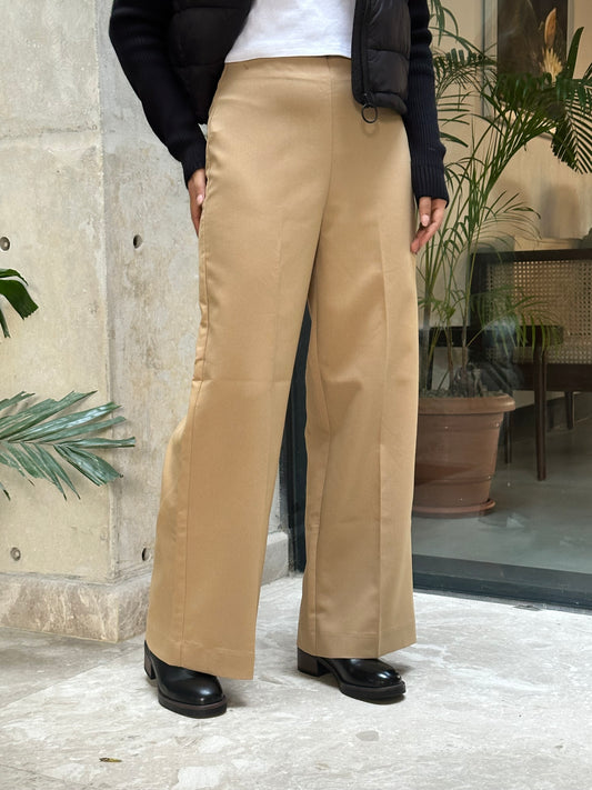 Beige Essential Loose Fitted Pant