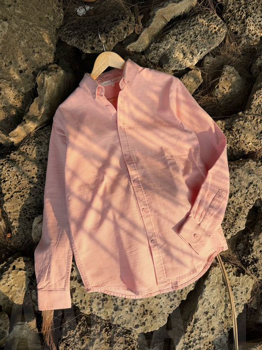Soft Linen Gentle Pink Full Sleeve Shirt