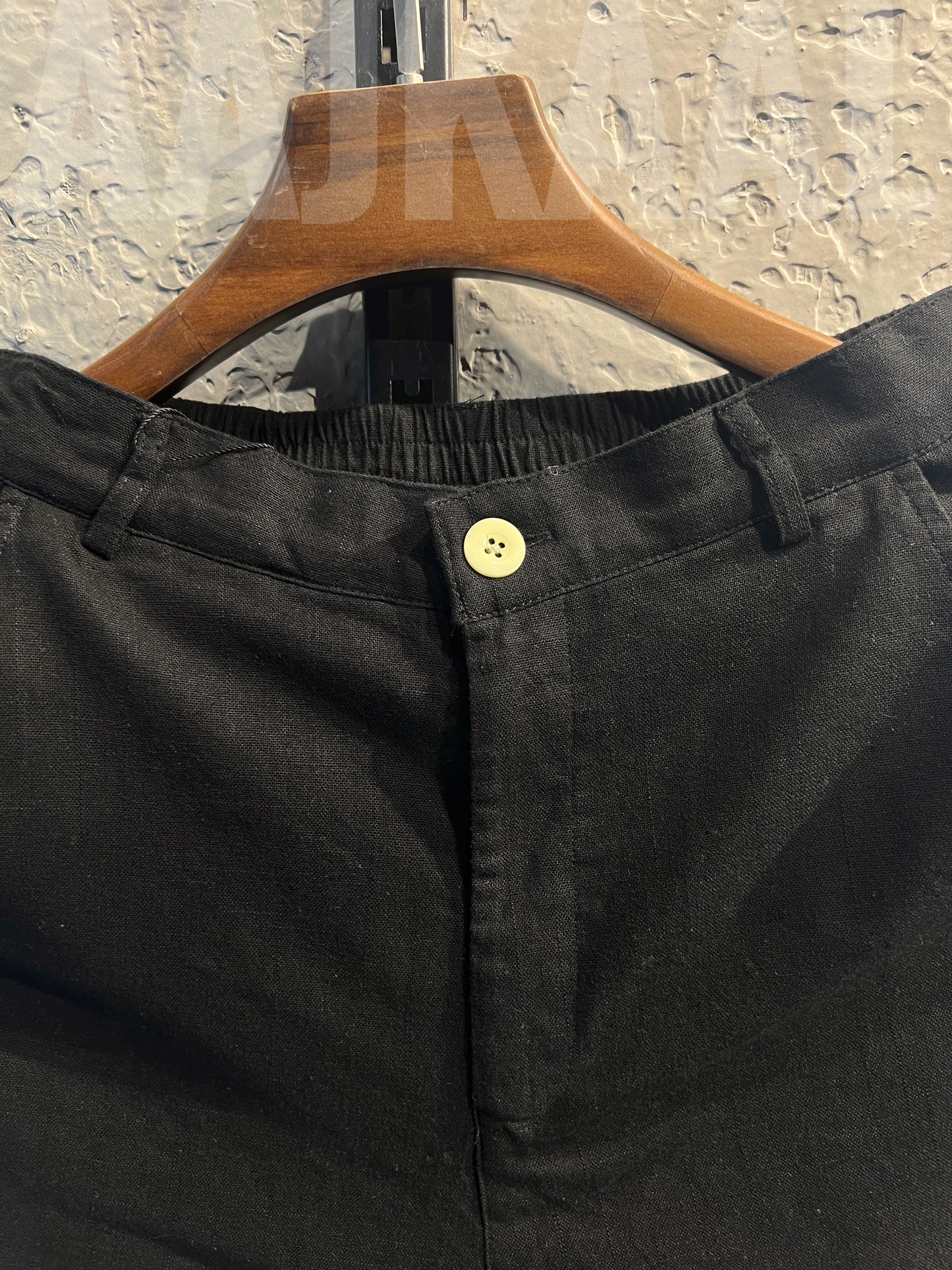 Black Linen Baggy Pant