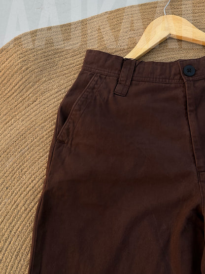 Coffee Structured Baggy Gabardine Pant