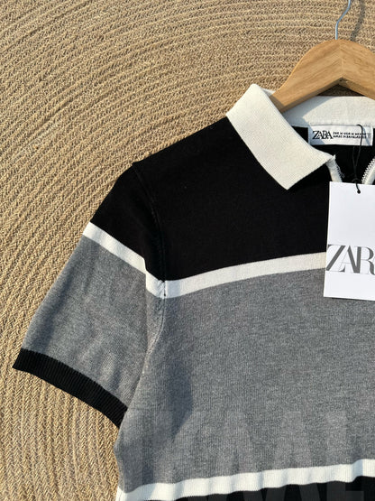 Black Minimul Knitted Polo