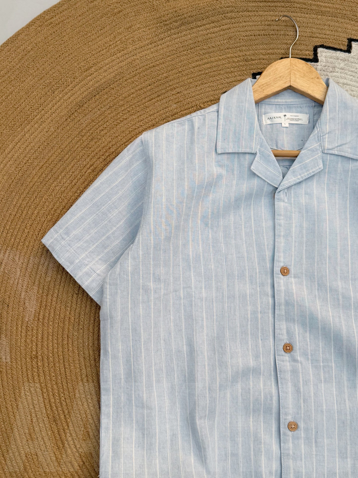 Sky blue Old Money Cuban Shirt