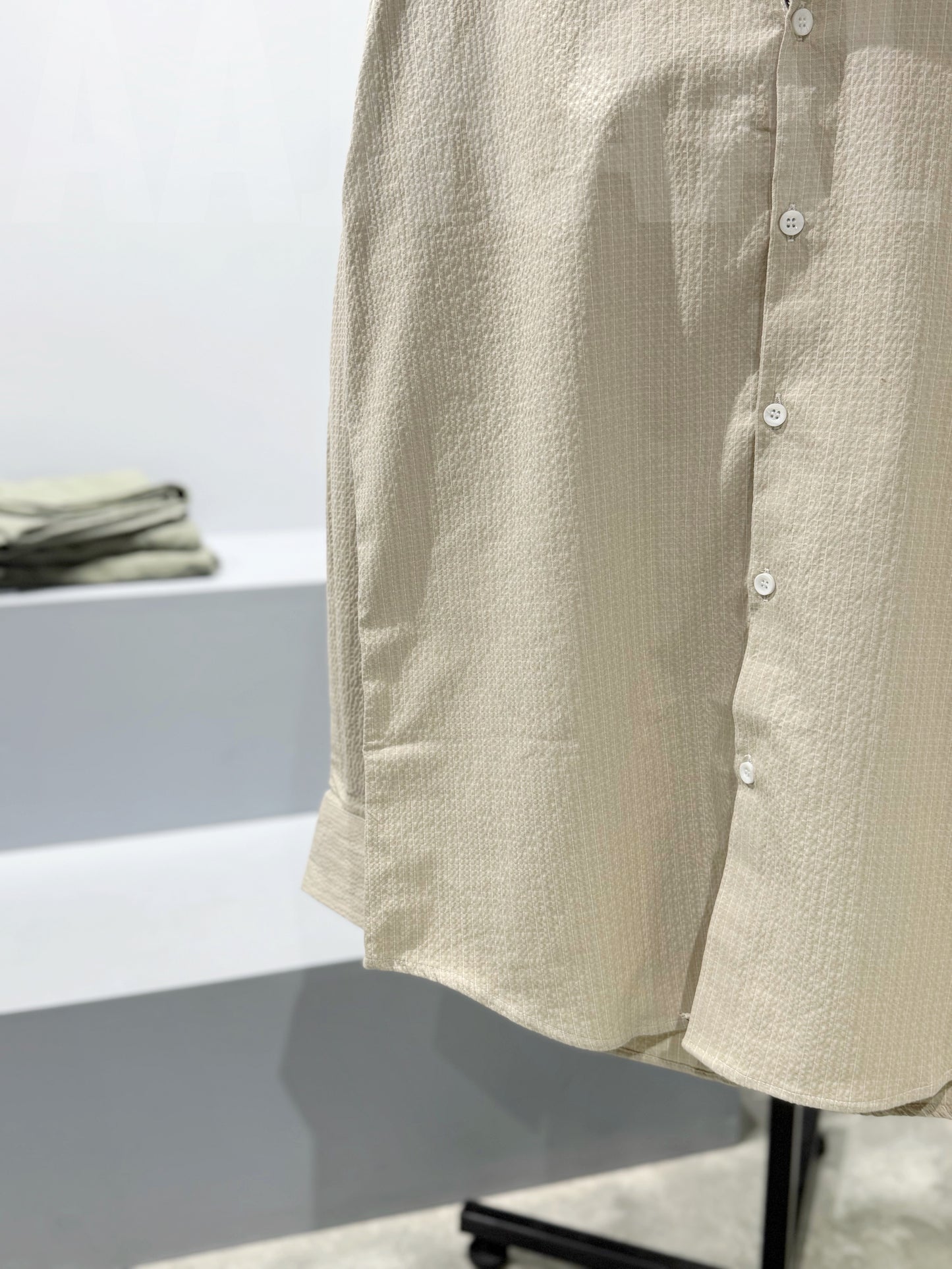 Classic Beige Collar Stripe Full Sleeve Shirt