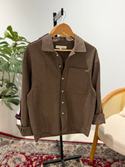 Aajkaal Flannel Shacket  - Earth Brown