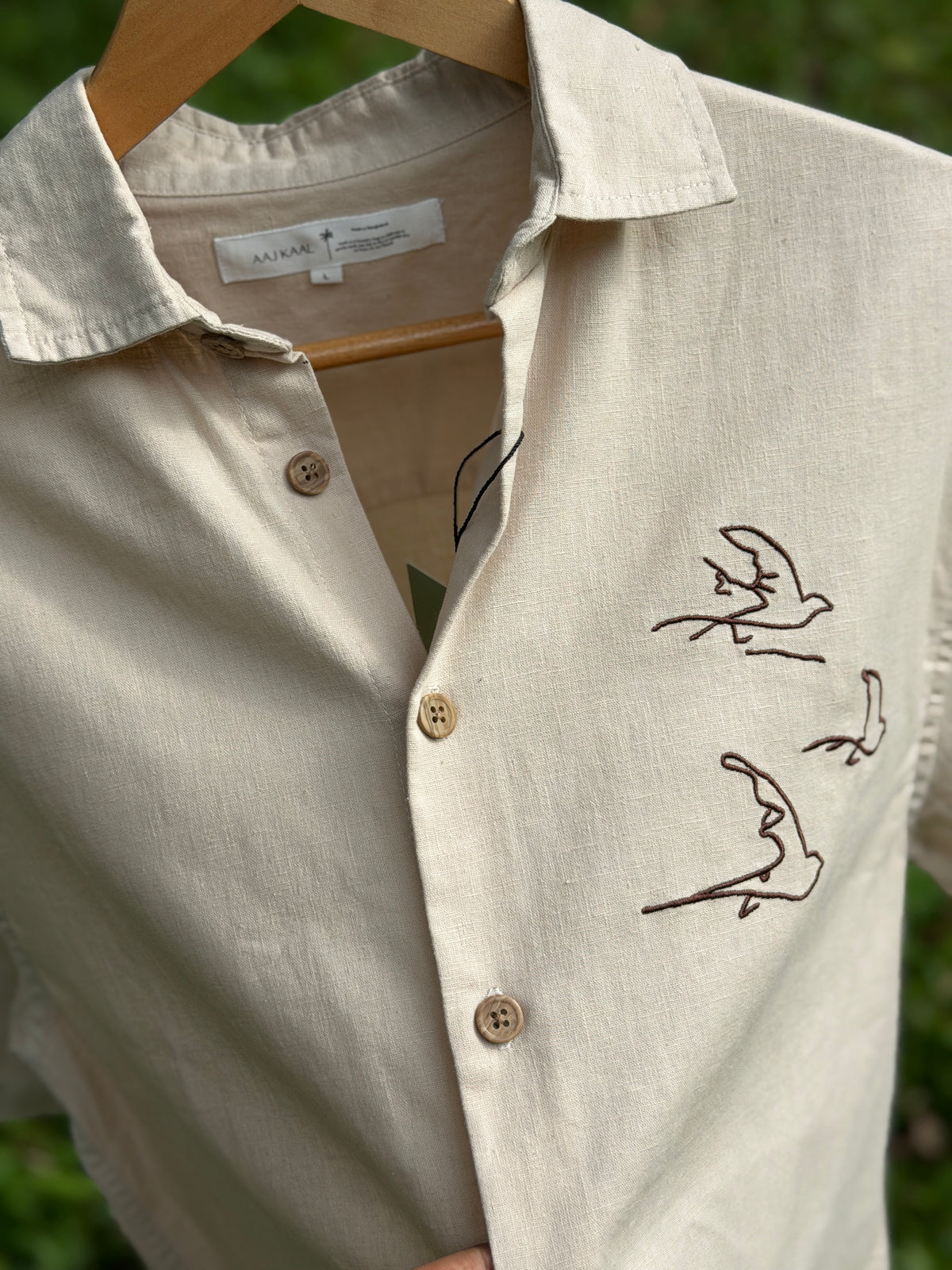 Aajkaal Dropshoulder Half Sleeve Shirt - Cream Off-white