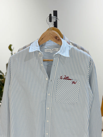 The William RW Shirt  -  Powder Blue Stripe