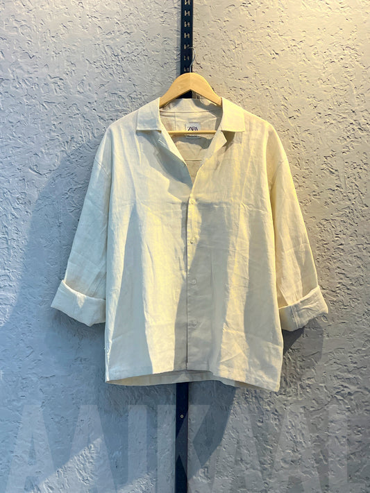 Off-White Linen Oversized Shirt